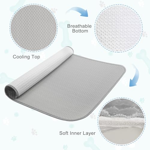 Buvlnee Summer Dog Cooling Mat Washable Ice Silk Self Cool Pad for Small Medium Large Dogs and Cats, Pet Sleeping Pad for Crate, Bed, Indoor & Outdoor Floor, Car Seats - color: Gray, size: 59x40in