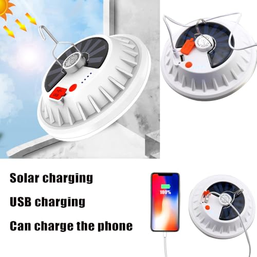 [120 LED 4500mah] Solar Camping Lights Rechargeable Portable Lantern Tent Lamp 5 Mode USB Remote Control Hanging Waterproof for Home Indoor Outdoor Emergency Courtyard 1 Pack - color: 4500Mah-120Led-1 Pack