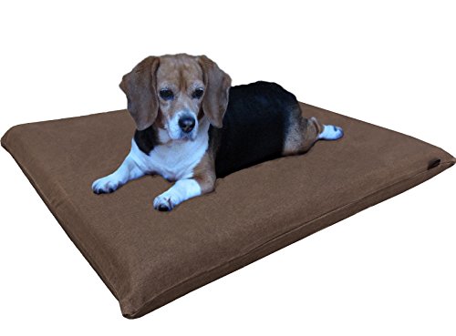 Dogbed4less Memory Foam Dog Bed for Small to Medium Large Pet with Waterproof Internal Cover, Denim Brown External Cover 34X27X3 Inches - color: Denim Brown, size: 1 Pack Medium 34"X27"X3"
