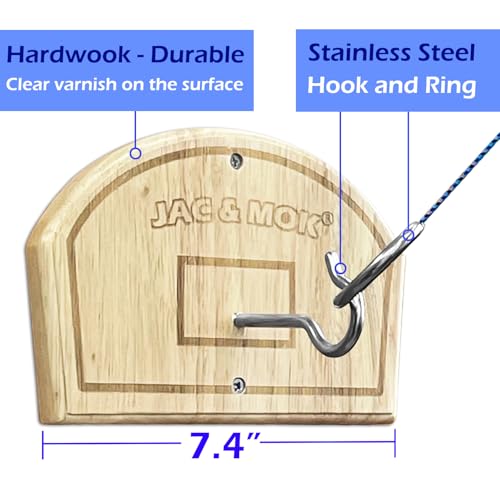 Deluxe Hook and Ring Toss Game, Outdoor Indoor Toss Game Set, Throwing Toys for Family, Party Games - style: Backboard-M