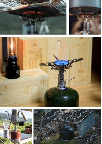 CAMPINGMOON XD-2F Canister Top Stove Portable Compact Foldable w/igniter w/Gas Fuel Can Stabilizer XD-2F/Z41