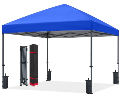ABCCANOPY 12x12 Pop Up Canopy Tent, Easy Setup Instant Shelter with Wheeled Bag, Heavy Duty Outdoor Canopy for Beach, Market, Backyard, UV Protection, Outdoor Weather Protection (Royal Blue, 12x12) - color: Royal Blue, size: 12x12