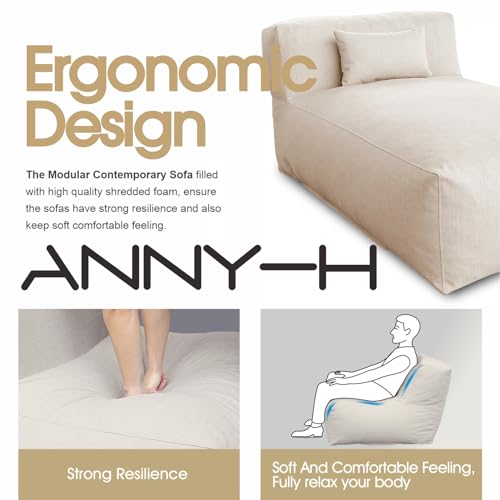 Dineli Modern ANNY-H Lounge Chair Outdoor Bed Lounger Outdoor Couch Sofa Comfy Patio Furniture Dense Foam Pool Loungers Lazy Sofa for Outside, Water-Resistant Sunbed (Light Beige, 70'' Length) - color: Light Beige, 70'' Length