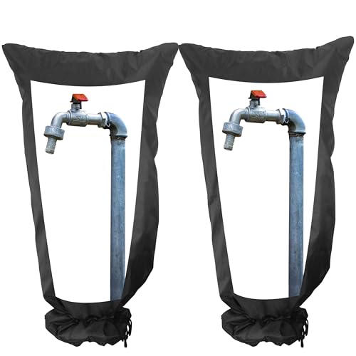 Gardzen 2 Pack XXL Outdoor Faucet Cover for Winter Freeze Protection, Pipe Covers for Winter, Long Faucet Socks 15" W x 28" H - size: 2-Pack 15" W x 28" H