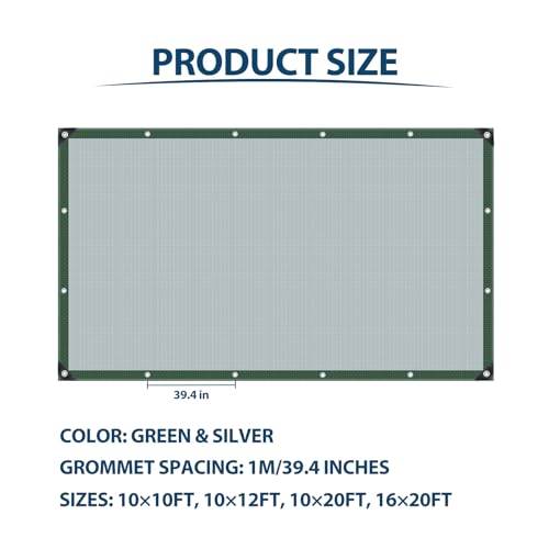 Tarp Waterproof 10x10 Multi-Purpose Green Camping Tarps 8Mil Thick with Reinforced Grommets for Under Pool, Emergency Rain Cover Outdoor - size: 10×10 Ft