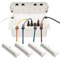 RESTMO 5-Piece Outdoor Waterproof Electrical Box Set – 12.5" x 8.5" x 5" Large & 7.1" x 2.3" x 2.3" Small, Weatherproof Boxes for Power Strip, Outlet, Plug, Socket, Timer, Holiday Light, White - color: White