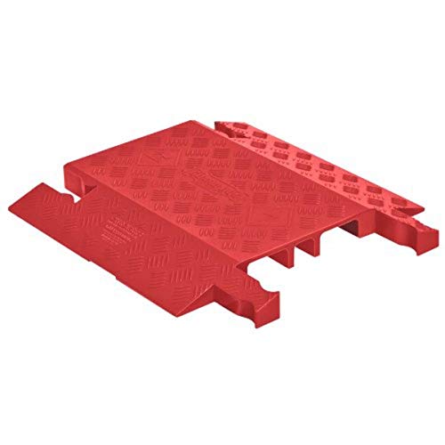 Checkers Drop Over 3 Channel Medium Profile Drive Over Cable Protector, Interlocking Design for Heavy Duty Loads up to 21,000 Pounds, Polyurethane Construction, Improved Traction, Orange, GD3-DO-O - color: Orange