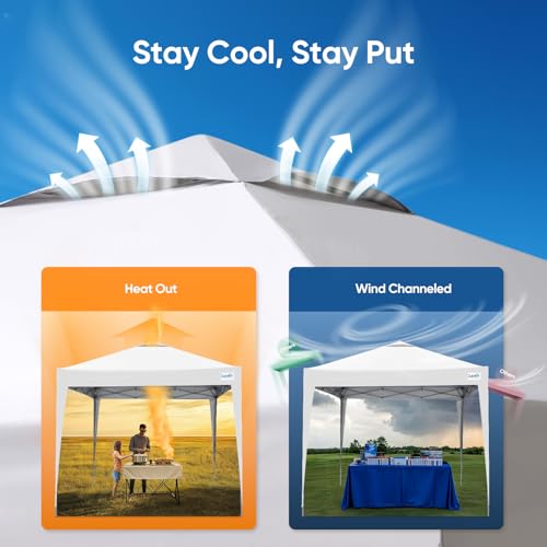 Quictent 10x10 Pop Up Canopy Tent Without Sidewall, Instant Setup Gazebo for 1 Person, Portable & Compact, Waterproof & UV Protection, Ideal for Camping, Beach, Parties, and Outdoor Events - color: White, size: 10x10 without Sidewall