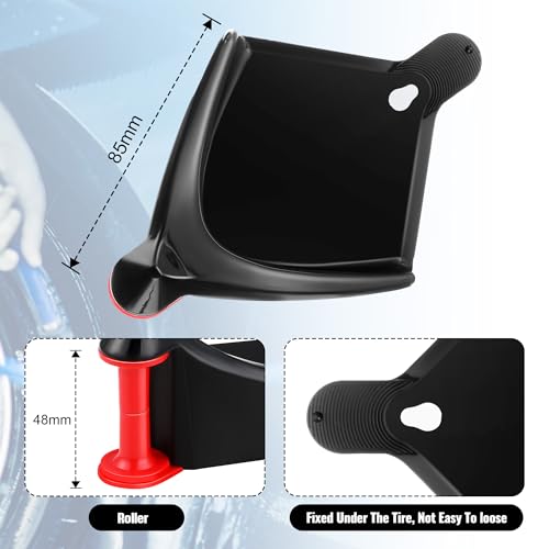 Dreyoo 4 Pcs Car Hose Guide, Tire Hose Roller for Car Washing, Detailing Tire Hoses Guide Preventing Pressure Washer Hoses Stuck Under The Wheels, Plastic Wash Tool to Avoid Snagging(Black) - color: Black