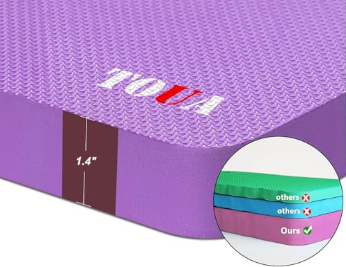 TOUA Kneeling Pad Thick Extra Large High Density Foam Comfort Kneeling Pad for Work Gardening Yoga Exercise Garden Knee Pad, Purple 2 Pack - color: Purple, size: Large - 2 Pack