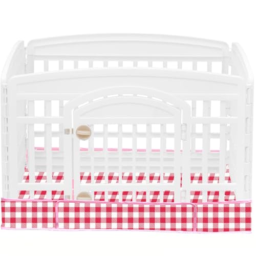 Dog Playpen Bottom Pad Fits for 36 Inch 4 Panels Exercise Pet Playpen, Dog Crate Pad Puppy, Hoop and Loop Design (Note: Playpen Not Included). (RedCheck) - color: RedCheck