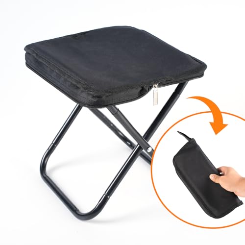 Camping Stool 12 Inch Portable Folding Stool with Carry Bag Weight Load 220lbs Portable Stool for Camping Fishing Hiking BBQ - size: 12inch
