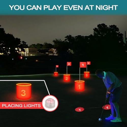 Golf Yard Bucket Games, 6 Holes Golf Practice Game with Flag, Indoor Outdoor Golf Chipping Game for Park, Beach, Backyard, Lawn - size: 5 SET