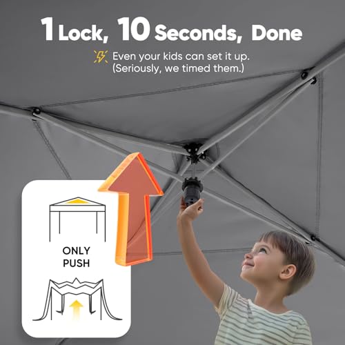 Quictent Privacy 10x10 Pop up Canopy Tent with Sidewalls and Roll-up Ventilated Windows, One Person Easy Setup, Outdoor Commercial Gazebo Shelter Enclosed Waterproof, Bonus 4 Sandbags - color: Gray, size: 10x10ft