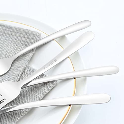 36 Piece Salad Forks, 7 Inch Small Forks in Stainless Steel mirror polished and Dishwasher Safe, Used For Tasting Cakes and Fruits - color: antique silver
