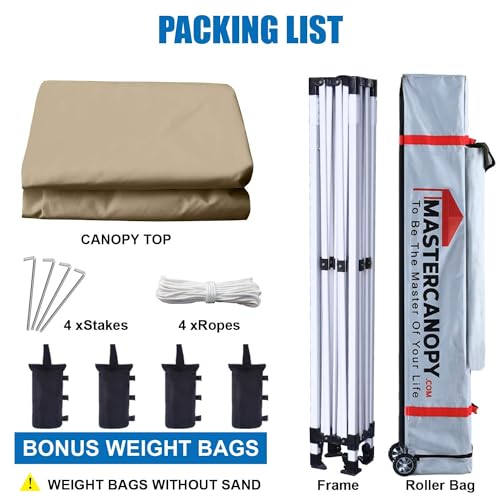 MASTERCANOPY Canopy Tent Commercial Grade Instant Shelter (8x8, Beige) - color: Beige, size: 8x8