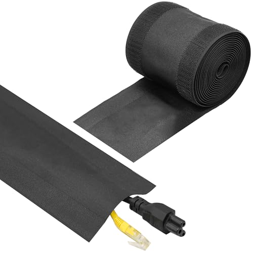 ECOHomes Carpet Cord Cover (Black, 4 Inch x 30 FT) | Cord Covers for Carpet to Hide Floor Cables and Electric Wires, Low Profile Cord Hider for Extension Cords and Cable Management in Home and Office - color: Black, size: 4 Inch x 30 FT