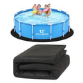 VINGLI 12 FT Pool Pad for Above Ground Pool, Upgraded Extra Thick Swimming Pool Liner Pad 12 FT Round, Prevent Punctures Weed Barrier, Under Pool Mat Pool Protection, Black - size: 12 FT