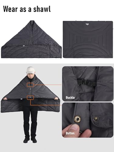 iClimb 3M Thinsulate Insulation Warm Camping Blanket Ultralight Compact - color: Dark Grey, size: 39” × 57”, 0.62 lb