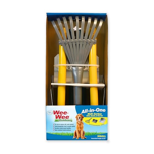 Four Paws Wee-Wee Pooper Scoopers for Dogs l Outdoor Rake l Spade & Pan l Pooper Scooper Set,Black - size: Small, 7" x 7" x 38", style: Rake, Spade & Pan