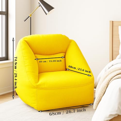 Inflatable Sofa Chair Portable Air Couch Camping Lounger with Air Pump for Home Outdoor Camping Travel (Yellow) - color: Yellow