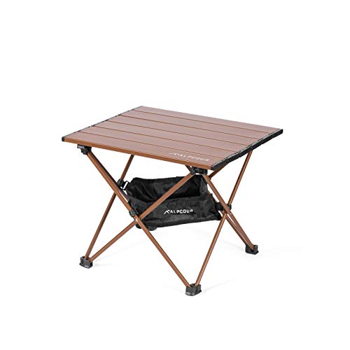 Alpcour Portable Camping Table – Lightweight, Compact Folding Side Table in a Bag with Aluminum Top & Heavy Duty Hinge for Easy Travel & Storage – Great for Outdoor BBQ, Backpacking, Tailgate & More - size: Small
