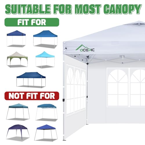 Acepic 2Pcs Instant Canopy Tent Sidewalls for 10x10 Pop-Up Canopy, Garden Gazebo, 210D Oxford Fabric Waterproof, White (Canopy Tent NOT Included) - color: White, size: 10*10ft 2pcs