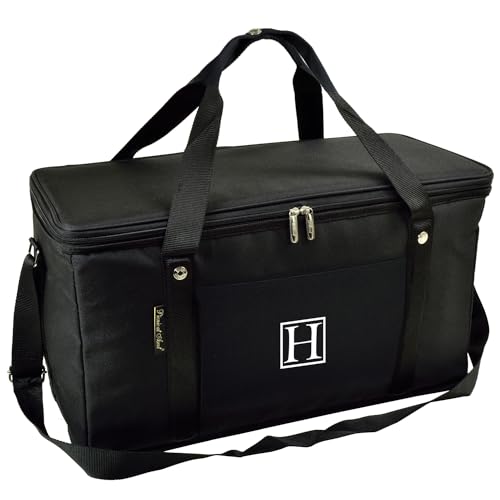 Picnic at Ascot Personalized Monogrammed 64 Can Capacity Semi Rigid Collapsible Leakproof Cooler- Designed & Quality Approved in The US - style: Letter - H