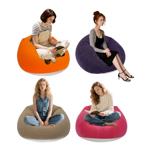 9 PCS Inflatable Ultra Lounge with Ottoman,Blow up Couch Load 264.55 Lbs,Inflatable Bean Bag Chairs for Homes, Yards, Lawns, Campsites, Balconies,Offices,Gardens (Red) - color: Red