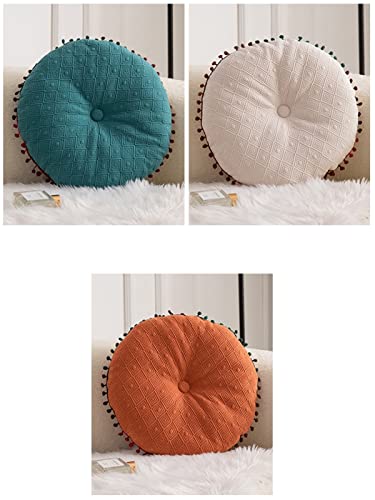 Round Cushion Ball Round Pillow Sofa Cushion Floor Pillow (White, 15.7in40cm) - color: White