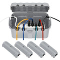 RESTMO 5-Piece Outdoor Waterproof Electrical Box Set – 12.5" x 8.5" x 5" Large & 7.1" x 2.3" x 2.3" Small, Weatherproof Boxes for Power Strip, Outlet, Plug, Socket, Timer, Holiday Light, Light Gray - color: Light Gray