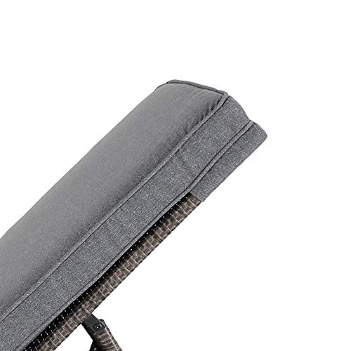 Patiorama Outdoor Patio Chaise Lounge Chair, Elegant Reclining Adjustable Pool Rattan Chaise Lounge Chair with Cushion, Grey PE Wicker, Steel Frame, for Deck, Poolside, Backyard (Light Grey) - color: Grey