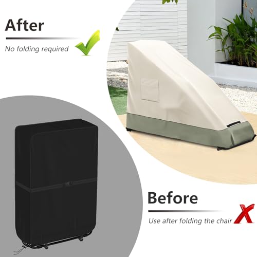 Zero Gravity Chair Cover,Outdoor Heavy Duty 600D Waterproof Zero Gravity Lounge Chair Cover,Patio Folding Zero Gravity Recliner Cover.Beige & Green,39" L x 26" W x 45" H. - color: Beige & Green, size: 39" L x 26" W x 45" H