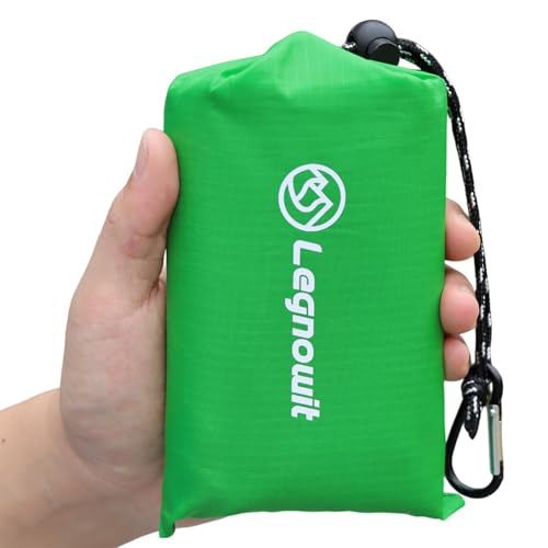 Outdoor Pocket Blanket, 55"x79" Waterproof Foldable Compact Pincic Blanket, Ultralight Tarp for Camping, Festival, Beach, Hiking, Backpacking, Travel and More, Stakes Included - color: Lime Green, size: 79"*55"