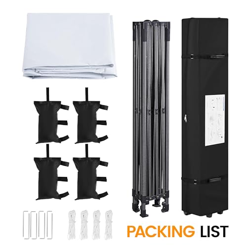 Yaheetech Heavy Duty Pop Up Canopy Tent, 10x15 Commercial Instant Shelter Tent, Outdoor Adjustable Canopy with Wheeled Bag, 4 Sandbags & 8 Stakes, White - color: White, size: 10x15