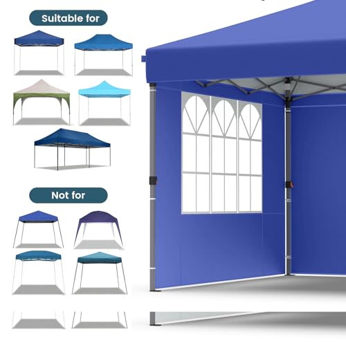 Raynesys Sidewall for 10x10 Canopy Tent, Waterproof Silver-Coated Fabric, UPF 50+ UV Protection, 3 Pack Canopy Wall 114''x72'', No Frame or Top Cover, Blue - color: Blue