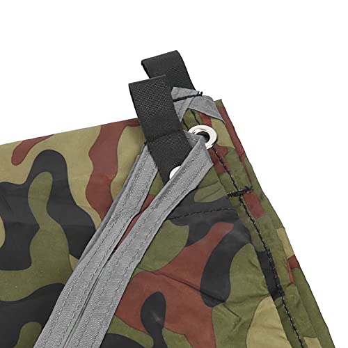 Waterproof Camping Tarp, Camping Cover with Rhombus Pattern, 360x290cm Multifunction Sun Shade Canopy for Beach Hammock Tent, Includes Storage Bag and Wind Ropes (Camouflage) - color: Camouflage
