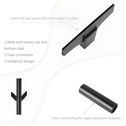 2-Pack Metal Stakes for Yard Signs, 38 Inch Yard Sign Stakes, Suitable for Yard Metal Signs with a Thickness of 7 to 31.5 mil / 0.2 to 0.8 mm,Fits Sign 7 to 14 Inch - color: Dark Black