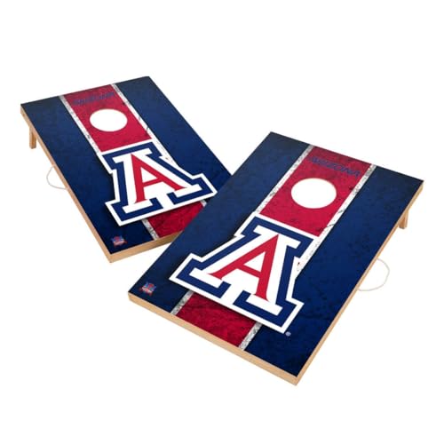 College Team Cornhole Boards, 2x4 Solid Wood Cornhole Set, Officially Licensed Corn Hole Boards, Perfect for Tailgates - color: Arizona, size: 2. Include Carrying Case