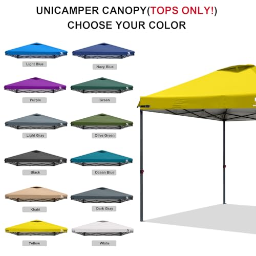 10x10 Pop Up Canopy Replacement Top Cover with Air Vent for Straight Leg Canopy Tent, Waterproof for Outdoor Garden Patio Camping Sun Shade(Frame NOT INCUDE) (Mustard Yellow) - color: Mustard Yellow