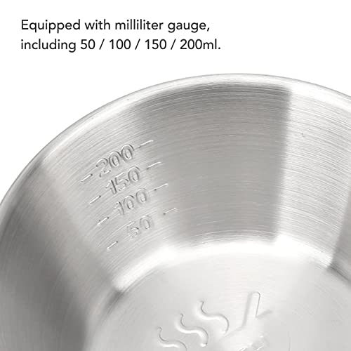 BORDSTRACT Sierra Cup Camping, 4Pcs Stainless Steel Cookware Set with Anti Hot Handle and Storage Case for Hiking, Travel, Picnic, Heatable Soup Cup, Traditional Korean Tableware Bowl Outdoor Cooking