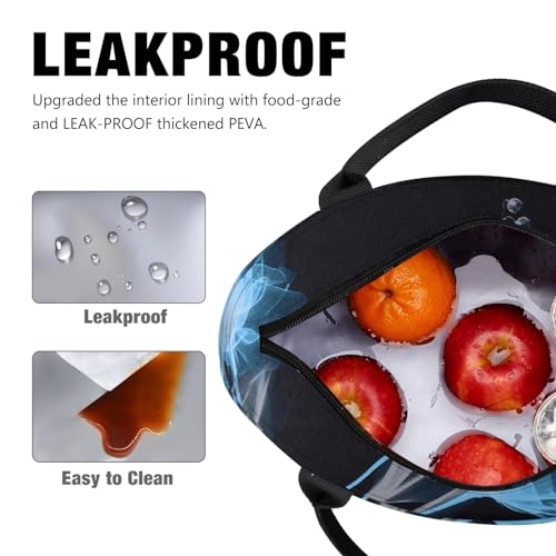 Aosbos Lunch Tote Bag, Insulated Lunch Box for Women, Leakproof Lunch Cooler Purse for Work, Black Dream Flower - color: D. Black Dream Flower
