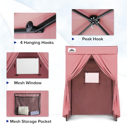 EAGLE PEAK Flex Compact 5x5 Pop-up Canopy Changing Room, Portable Privacy Dressing Room for Indoor Fashion Photoshoots, Camping, or Pool, Pink - color: Pink, size: 5x5 ft