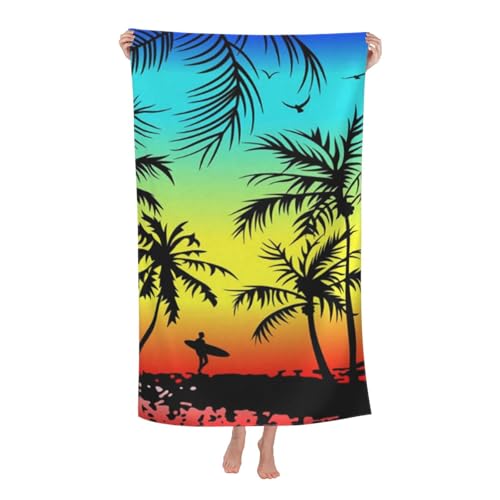 Cute Beach Towel for Women/Men/Adults, Personalized Microfiber Beach Towels Bulk, Quick Dry Beach Towel for Pool, Lightweight Bath Towels Oversized Clearance 30"x 60" - color: Coconut Tree3, size: 30"x 60"