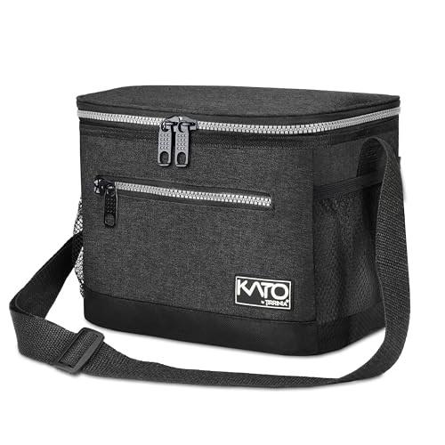 Tirrinia Insulated Lunch Box for Men/Women, Leakproof Lunch Bag for School Work, Large Lunch Tote Kids Boys Girls Student Back to School, Soft Cooler Office Picnic Beach Camping for Adults, Charcoal - color: Black, size: Medium -7.8L