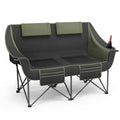 Heavy Duty Double Camping Chair with Padded Camping Loveseat – Oversized 2 Person Folding Camping Chair for Adults,Portable Camping Sofa with Cup Holders & Carry Bag for Outdoor Lawn, Beach or Patio