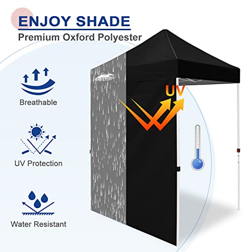 EAGLE PEAK Canopy Sidewall for 5x5 Pop Up Canopy Frame, Single Side Wall Panel Only (Fits 5x5 Straight Leg Frame, Canopy Top or Frame NOT Included), Black - color: Black