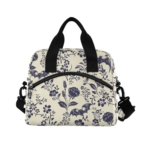 Goth Bat Insulated Lunch Bag Reusable Lunch Tote Bag Cooler Bag for Women Men Adult Lunch Box with Adjustable Shoulder Strap Leakproof Lunch Bag for Work Picnic Camping - color: Goth Bat