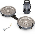 Cofiyard 20,000 BTUs 2 Burner Propane Camping Stove, Portable Folding Camp Stove with Adjustable Burners, Built-in Ignition and Carrying Bag, Dual Gas Stoves for Tailgating, Camping, BBQ Overland Grey - color: Overland Grey