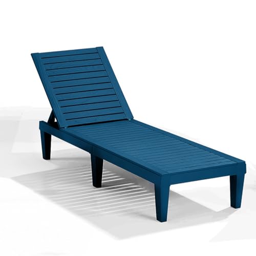 Nestl Sun Tanning Chair - Blue Chaise Lounge Chair Outdoor, Lightweight Pool Lounge Chairs, Adjustable 5-Position Reclining Lawn Chair, Waterproof Beach Outdoor Lounge Chairs - color: 2 - Blue, size: Single